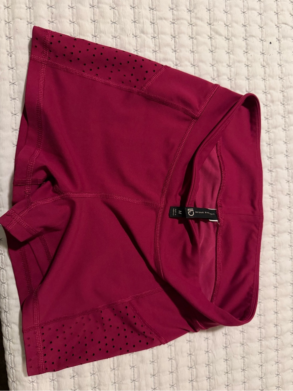 Aeropostale Women's Magenta Athletic Laser-Cut Shorts